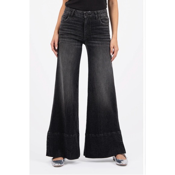 Kut from the Kloth Denim - Kut From The Kloth High Rise Goldie Super Flare Jeans Size‎ 6 Black